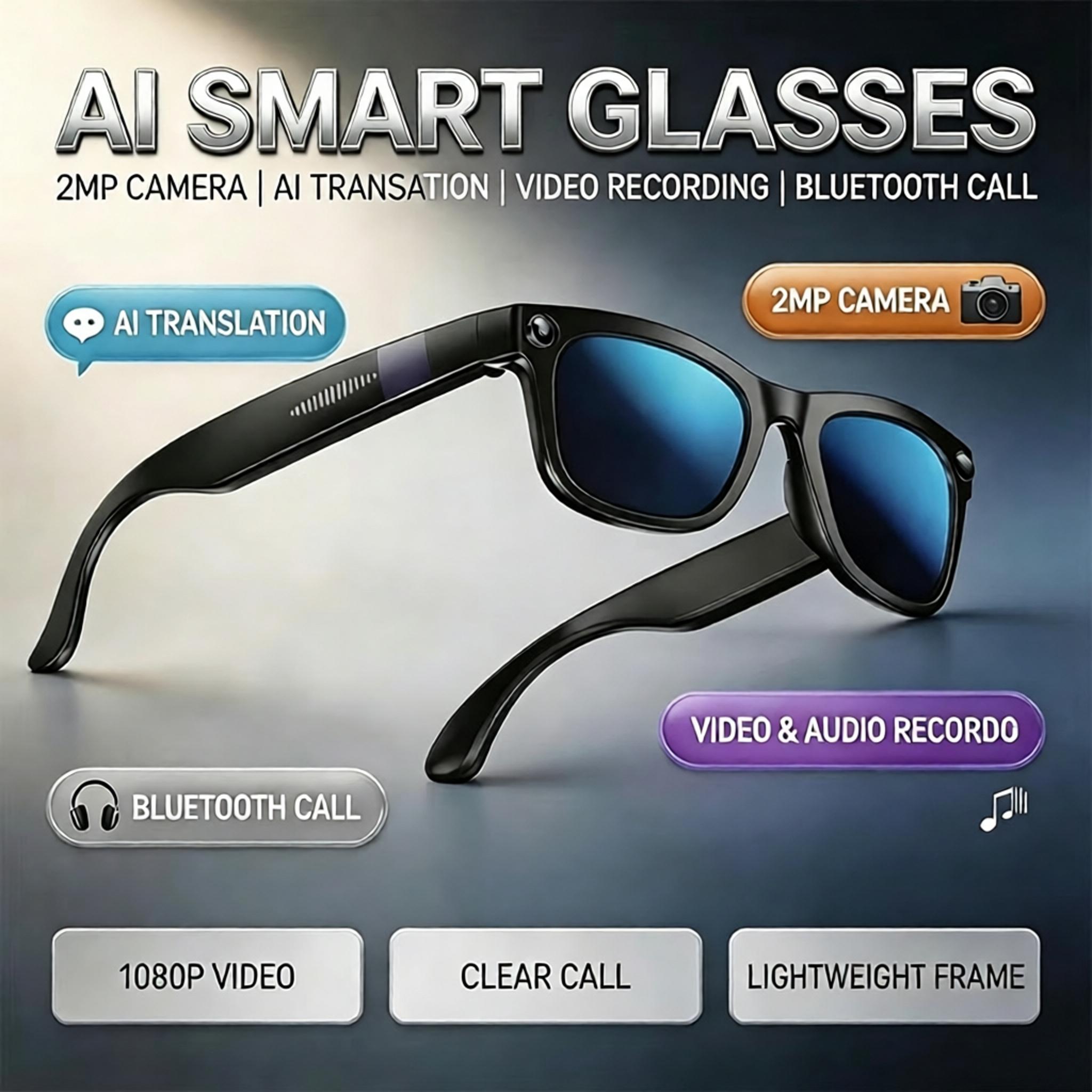 Audio Music For Video - New AI Bluetooth Smart Glasses With