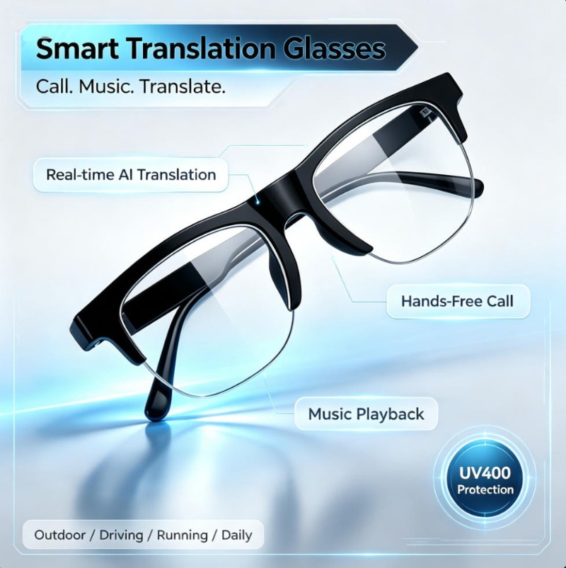 Audio Music Bluetooth - Smart Translation Glasses Real‑time AI Translation