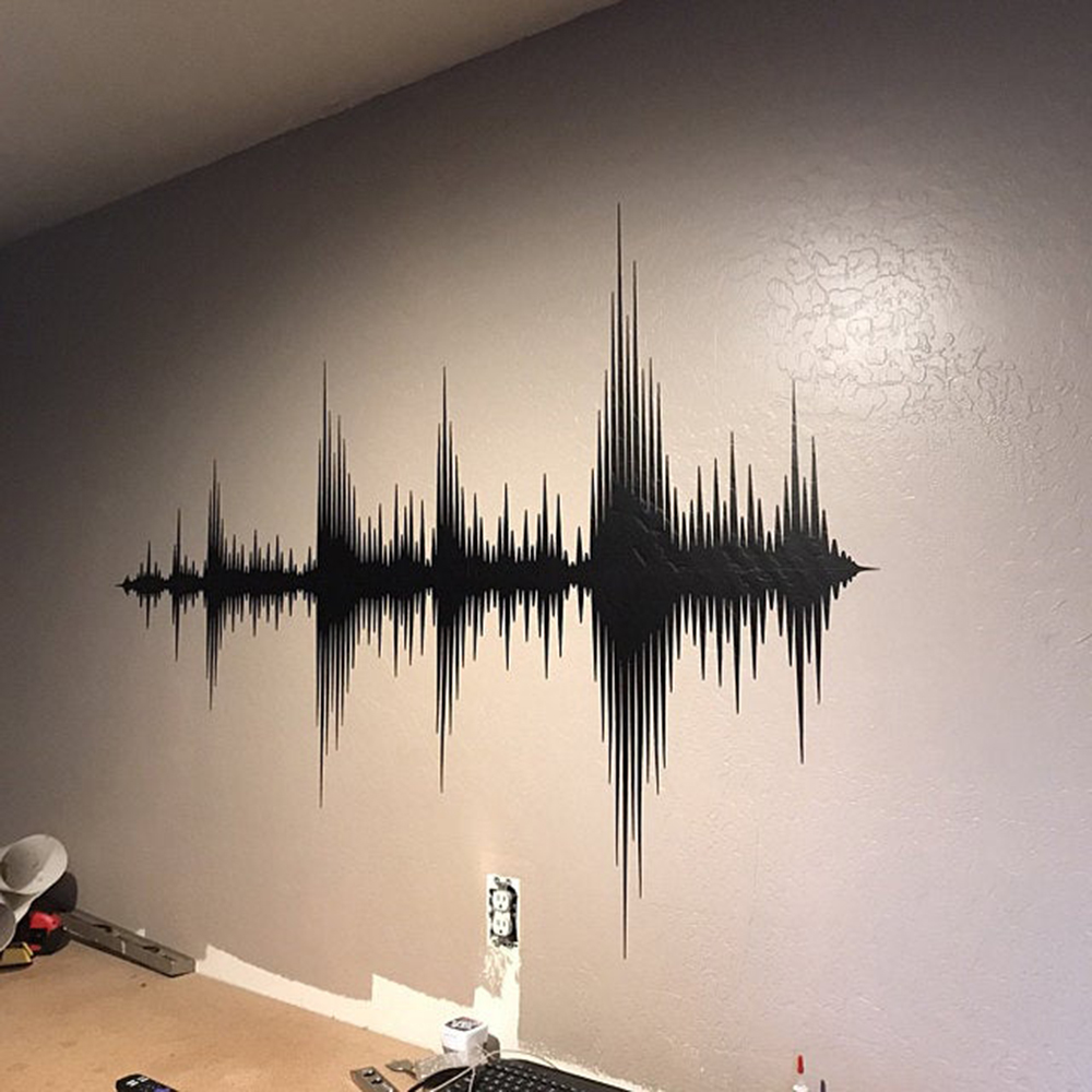 Âm Thanh Sóng Decal Dán Tường  - đánh giá và giá Audio Music Wallpaper