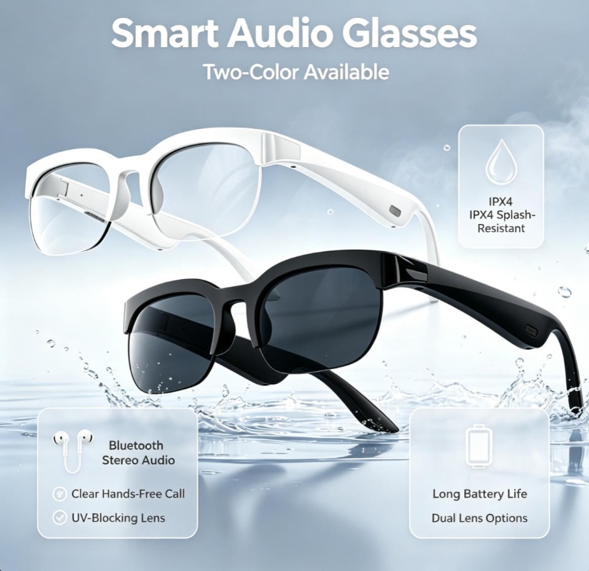 2 Colors Smart Audio Glasses B - đánh giá và giá Audio Music For Video